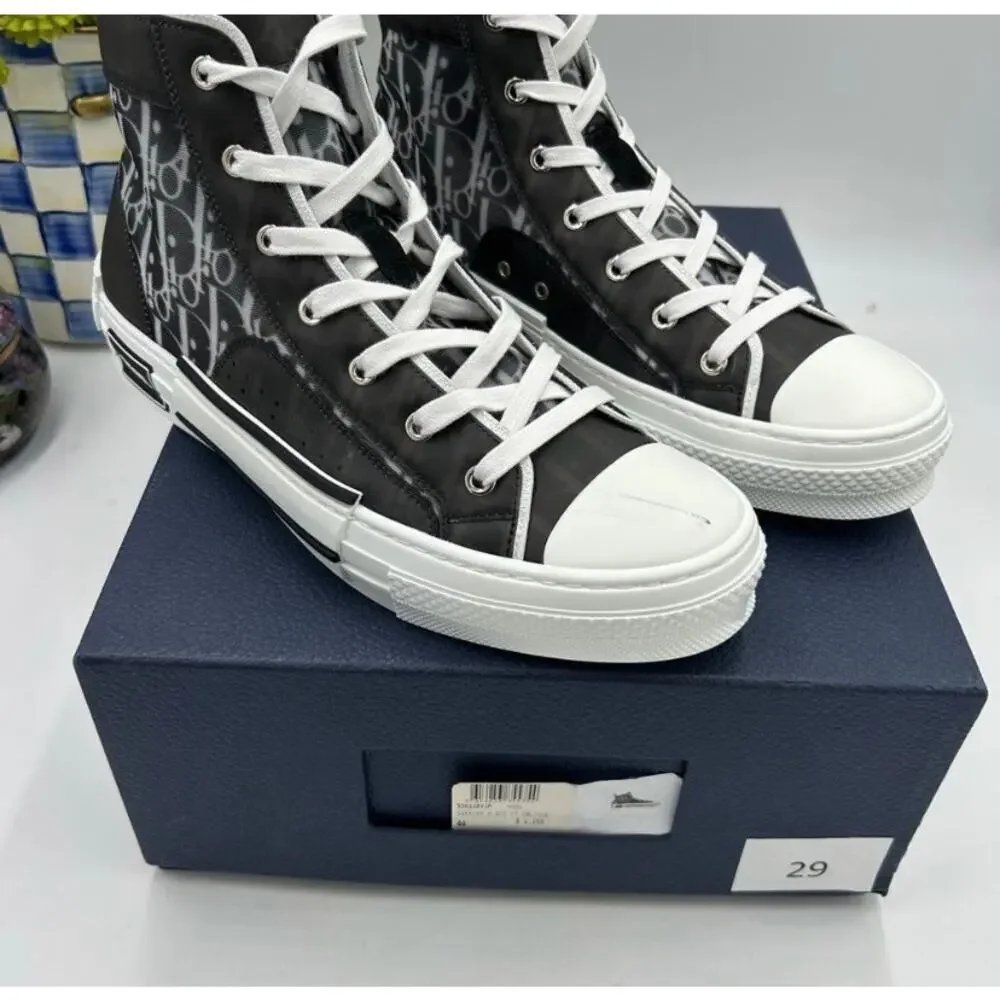 Men's Dior B – 23 oblique high top sneakers size 44 made in Italy - Picture 3 of 12